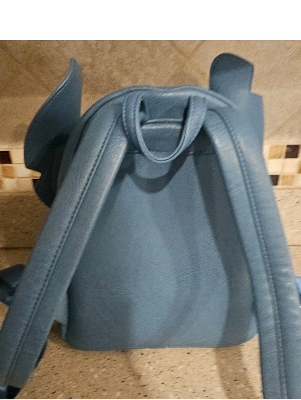 Disney Parks Loungefly Stitch Big Face Cosplay Mini Backpack 3D Ears Blue Used - Picture 2 of 6
